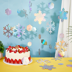 Бумажные снежинки подвесные баннеры&nbsp;AJEW-WH0270-938