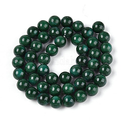 Нити круглых бусин из натурального окрашенного нефрита машан G-T139-8mm-67F