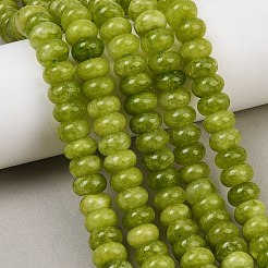 Teñidos naturales blancas abalorios de jade hebras&nbsp;G-G107-A40-01