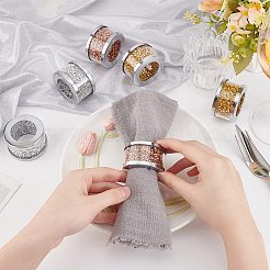 4 набор 3-х цветных железных колец для салфеток&nbsp;AJEW-PH0012-26