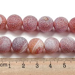 天然石風化瑪瑙ビーズ連売り  ラウンド  染め＆加熱  ダークサーモン  12mm  穴：1.6mm  約31個/連  14.76''（37.5センチメートル）&nbsp;G-P538-A01-13