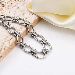304ステンレススチールアズキチェーンブレスレット  女性のためのジュエリー  ステンレス鋼色  6-1/4インチ（16cm）&nbsp;BJEW-K265-04P