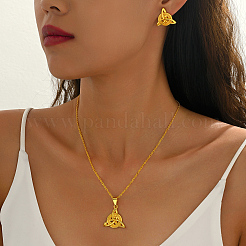 Комплекты из серег-гвоздиков и ожерелий с подвесками в виде тройного узла для женщин&nbsp;JL1010