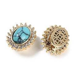 Синтетический бирюзовый пришитый стразы KK-P283-02B-G