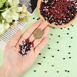DIYジュエリー作りのパーツキット  丸いアクリルとABSプラスチックの模造真珠ビーズを含む  ミックスカラー  4x3.5~4mm  穴：1~1.6mm  1200個/セット&nbsp;DIY-SP0005-37A