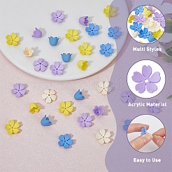 Hobbeasy 80 шт. 8 стильные прорезиненные непрозрачные акриловые шапочки для бусин&nbsp;ACRP-HY0001-03