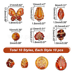 100шт. 10-х стилистическая акриловая бусина OACR-AR0001-18