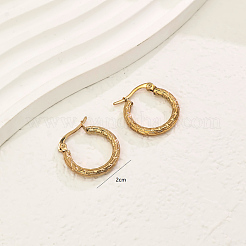 Элегантные винтажные текстурированные серьги-кольца из нержавеющей стали 201 EM9189