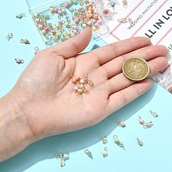 100шт 10 цвета стеклянные подвески&nbsp;PALLOY-YW00100