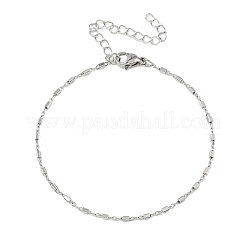 Bracciali da donna a catena con maglie cubiche in acciaio inossidabile 304&nbsp;BJEW-G790-04P