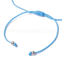 Pulseras de cuentas trenzadas de jade blanco teñido natural&nbsp;BJEW-JB09823