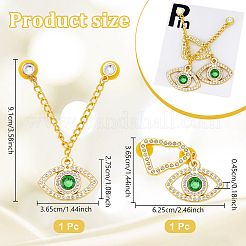 Цепочка со стразами из сплава глаз&nbsp;HJEW-WH0042-150G-03