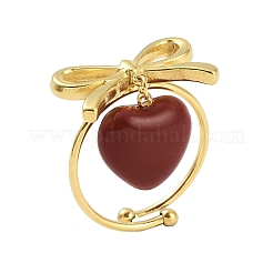 Bague de manchette ouverte en acier inoxydable 304 avec nœud papillon&nbsp;RJEW-Z037-02G-01