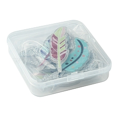 Наборы для изготовления сережек с блестящими акриловыми перьями своими руками&nbsp;DIY-FS0006-84