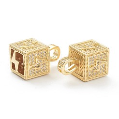 Латунные микропаве прозрачные подвески с фианитом ZIRC-J041-17