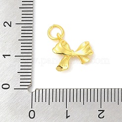 丸カン付きスターリングシルバーの蝶結びチャーム925個とスタンプ925個  ゴールドカラー  12x12x4mm  穴：3mm&nbsp;STER-P059-02C-G