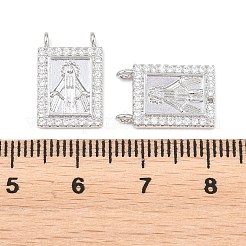 Colgantes religiosos de latón con micropavé de circonitas cúbicas transparentes&nbsp;KK-H287-03C-P