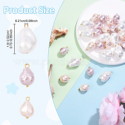 30 шт. подвески из гальванизированного стекла с жемчужинами в двух стилях&nbsp;PALLOY-YW00111