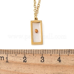 Collane con ciondolo a forma di semi di senape in acciaio inossidabile 304&nbsp;NJEW-Z063-04G-03