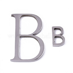 変色しにくい201ステンレススチールペンダント  レーザー切断  文字B  ステンレス鋼色  ビッグb：22x14x1mm  少しb：9x5x1mm&nbsp;STAS-N095-013