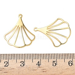 真鍮チャーム  中空のチャーム  ニッケルフリー  18KGP本金メッキ  葉  24x20x1mm  穴：1.2mm&nbsp;X-KK-Z136-65G-01