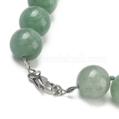 Ожерелья из натурального зеленого авантюрина с круглыми бусинами&nbsp;NJEW-PH01537-04