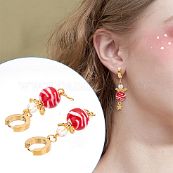 Фурнитура для сережек-колец Huggie Hoops из нержавеющей стали 201 STAS-MA0001-12