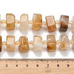 Бусы из натурального желтого гематоидного кварца&nbsp;G-L642-H13-7x14mm