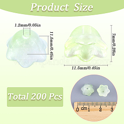 200 шт. стеклянные колпачки для изготовления колокольчиков&nbsp;GLAA-SP0001-03A