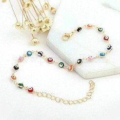 Рождественские латунные эмалевые браслеты-цепочки со сглазом для женщин WGC2D50-02