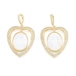 Латунные микропаве прозрачные подвески с фианитом&nbsp;KK-N227-137