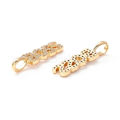 Латунные микропаве прозрачные подвески с фианитом ZIRC-Z019-37G-NR