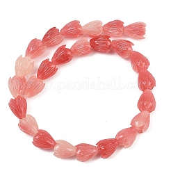 Brins de perles sculptées teintées en corail synthétique&nbsp;SH-CBAE713-05D