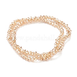 Стеклянные бусины с гальваническим покрытием &nbsp;GLAA-A001-02A-PL04