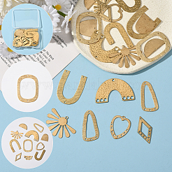 24 шт. 12 стиля латунных филигранных соединительных звеньев и подвесок&nbsp;KK-SC0006-83