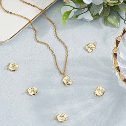 6шт латунные микропаве прозрачные кубические циркониевые подвески KK-BBC0020-62