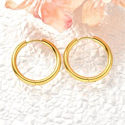 Pendientes de aro de acero inoxidable 304 para mujer&nbsp;EJEW-M068-15A-G