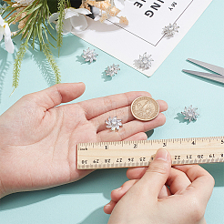 6 шт. латунные кнопки с микропаве из прозрачного кубического циркония BUTT-NB0001-99