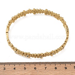 304ステンレススチール製クリスタルラインストーンヒンジ付きカフバングル  花  18KGP本金メッキ  内径：1.97インチ（5cm）x2.36インチ（6cm）&nbsp;SA-CBAB92B-17G