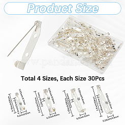 120 шт. 4 стиля железной фурнитуры для броши IFIN-SP0001-33S