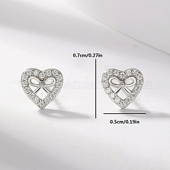 Романтические сердечки s925 серьги-гвоздики из стерлингового серебра KF4024-2