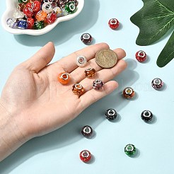 In den dunklen handgemachten leuchtenden Stil lampwork großes Loch europäischen Perlen leuchten&nbsp;LPDL-R007-02