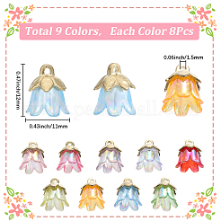 72шт 9 цвета акриловые подвески&nbsp;OACR-SC0002-38B