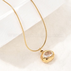 Collares colgantes de circonita cúbica pavé de acero inoxidable 304&nbsp;SA-CBADCF0-03G-04