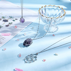 3 шт. 3 стиля 304 нержавеющая сталь кубовидная цепочка макраме мешочек пустой держатель для камня изготовление ожерелья&nbsp;NJEW-BBC0001-41P