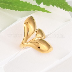 Anelli polsini aperti in acciaio inossidabile 304 a goccia&nbsp;RJEW-R018-01G-03