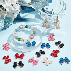 20 шт. подвески из сплава стекла с покрытием из светлого золота 5 цветов&nbsp;GLAA-SC0002-32