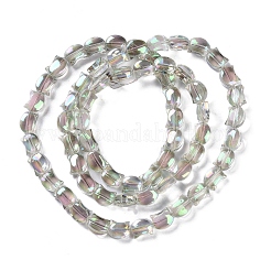 電気メッキガラスビーズセット  フル虹メッキ  猫の形  ゲインボロ  8x10x5mm  穴：1mm  約65個/連  24.41''（62センチメートル）&nbsp;EGLA-Q128-06A-FR03
