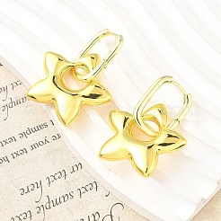 Серьги-кольца из латуни для женщин EJEW-U057-06C-01G