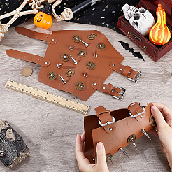 Браслет-манжета в стиле панк из искусственной кожи для байкеров&nbsp;AJEW-WH0258-905A